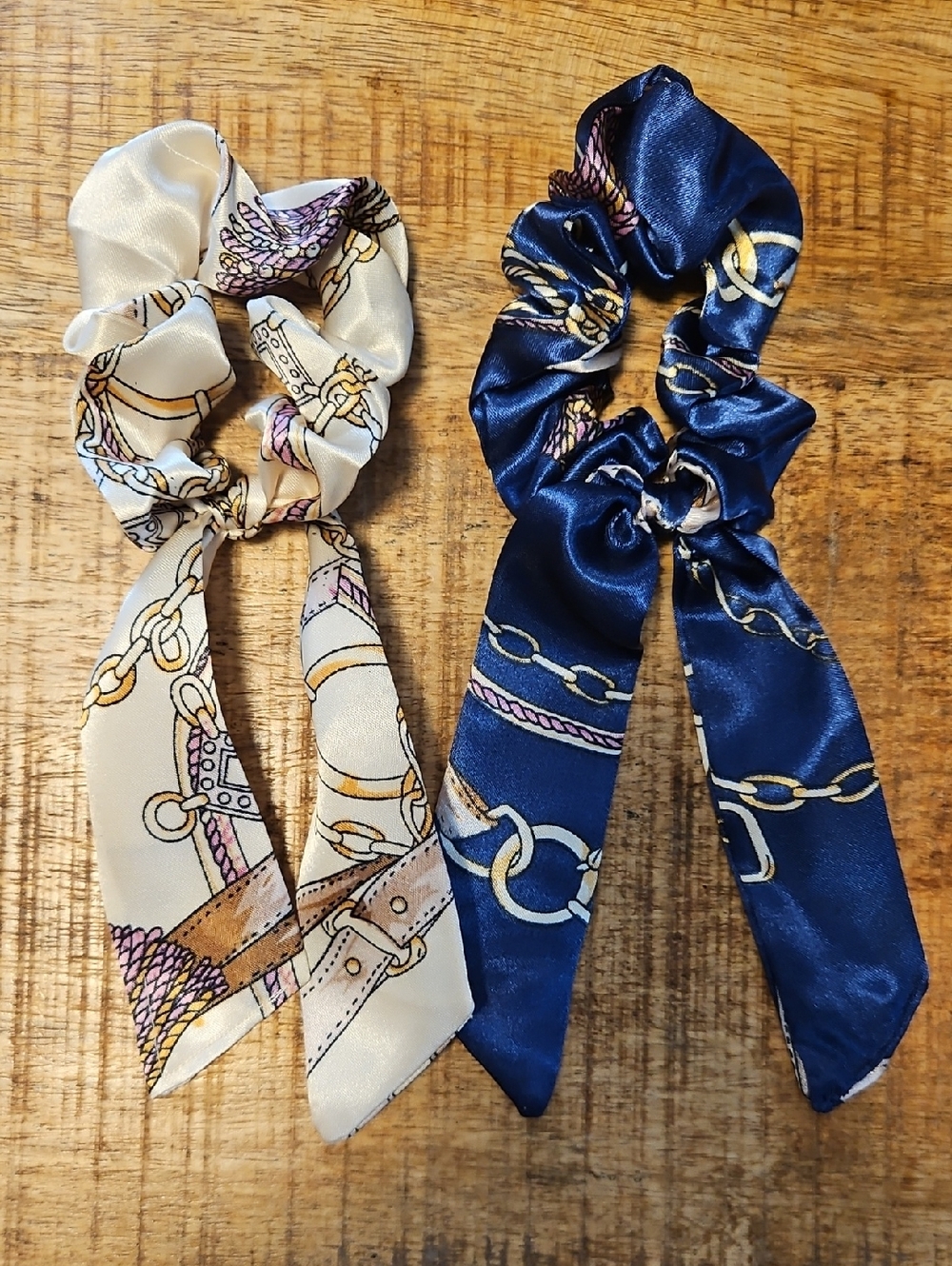 Upcycled Twilly Ribbon Scrunchie